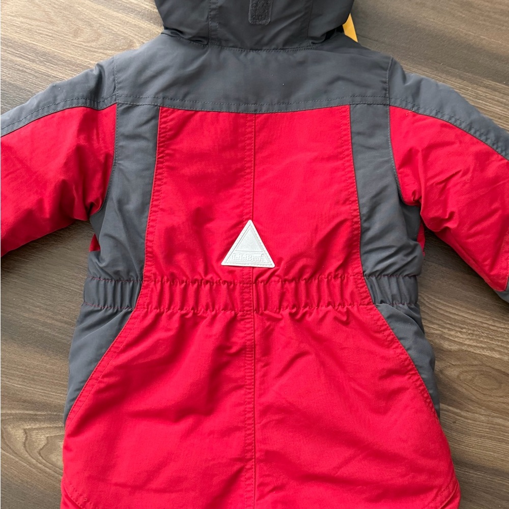 L.L. Bean Red and Gray Kids Puffer Snowsuit - Picture 4 of 4